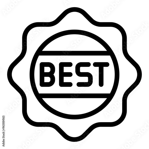 Best value badge icon representing a product's high quality at an affordable price.