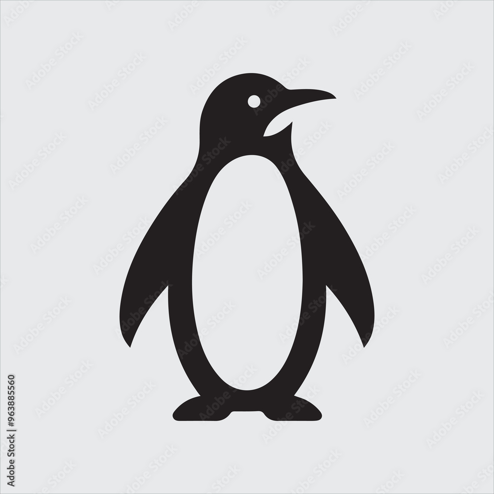 Fototapeta premium Penguin Logo icon Silhouette vector art illustration
