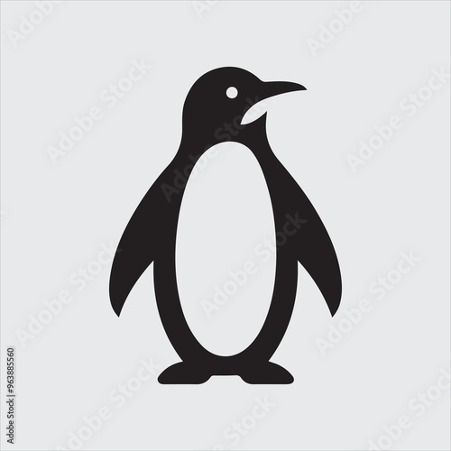 Penguin Logo icon Silhouette vector art illustration