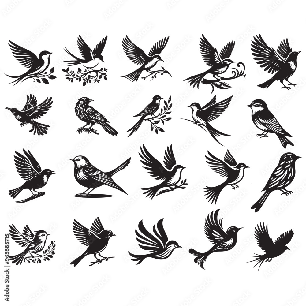 Obraz premium Bird vector silhouette