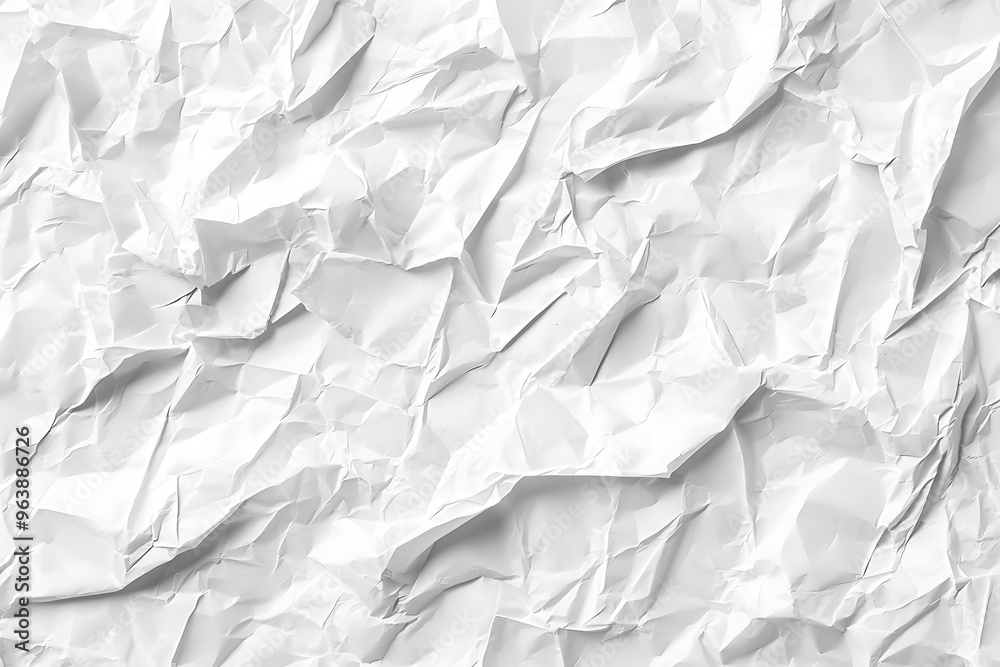 Fototapeta premium Crumpled White Paper Texture for Background and Design