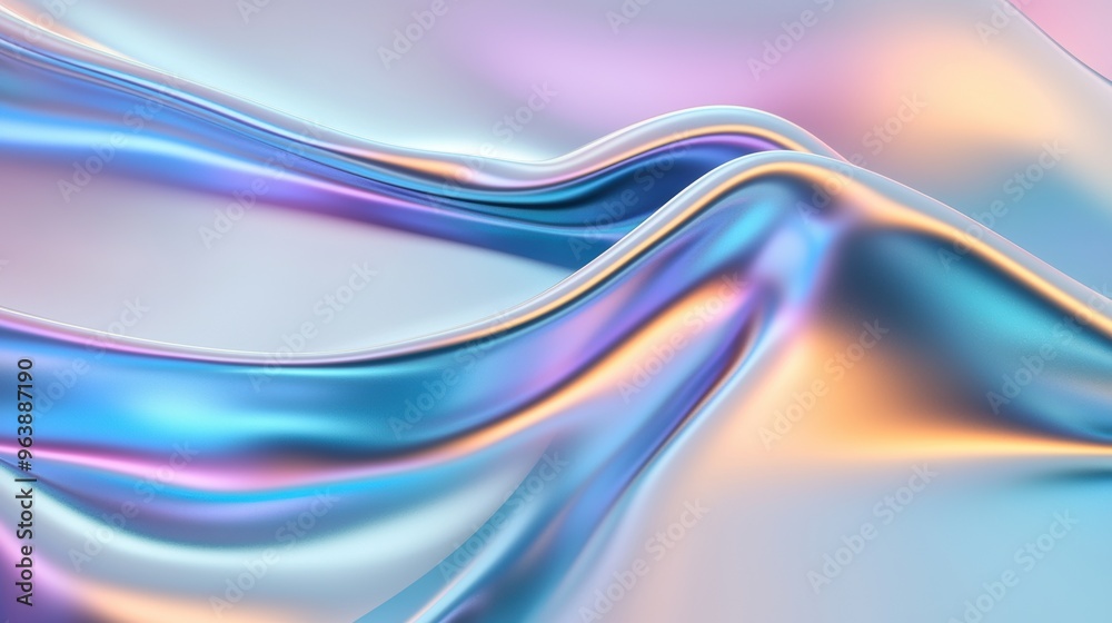 Iridescent wave patterns, futuristic look, flat design illustration Iridescent wave patterns, futuristic look, flat design illustration