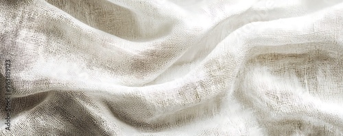 Elegant White Fabric Drapery with Soft Texture and Subtle Sheen