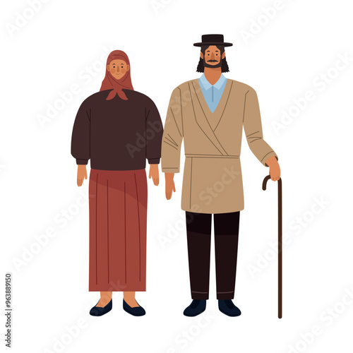 orthodox jewish couple standing