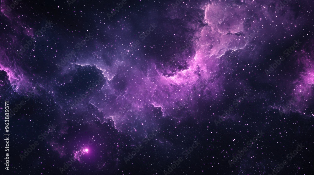 Obraz premium Purple Nebula Background with Stars