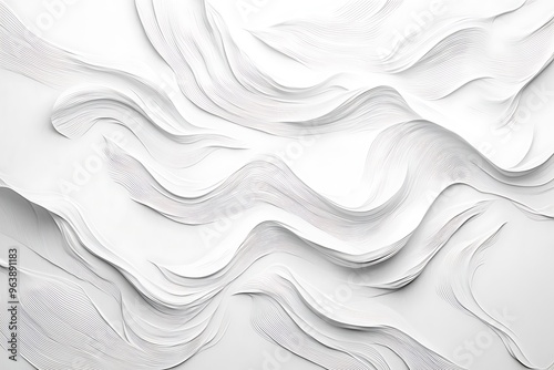 Abstract Texture of Curved White Paper Layers