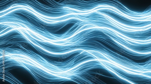 Abstract Blue Light Waves Background