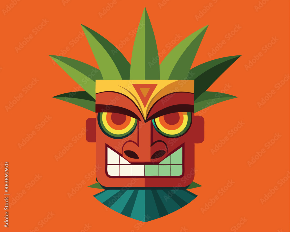 Tiki mask vector illustration Tiki mask vector illustration