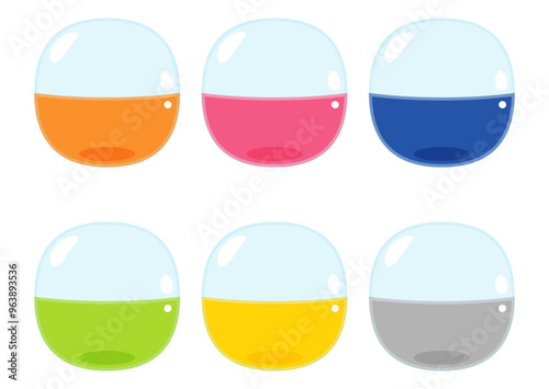 空っぽのカプセルトイのケースのイラスト