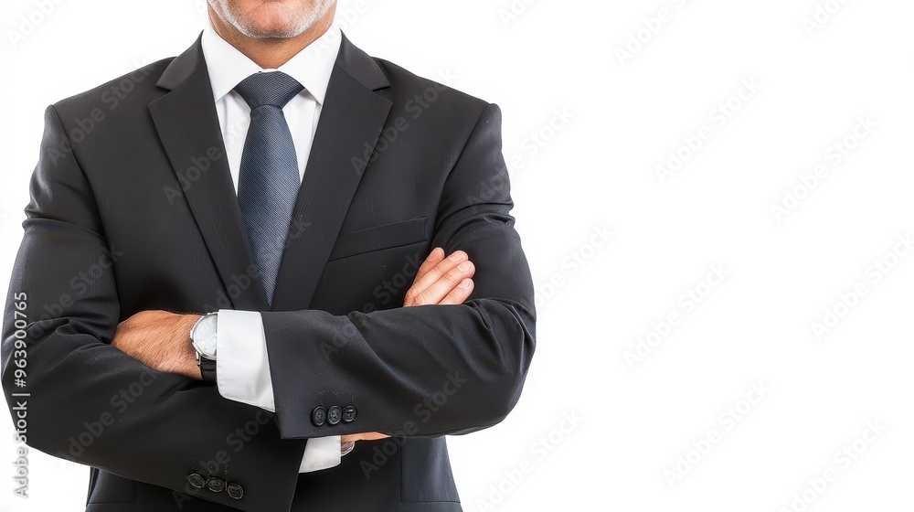 Businessman in Black Suit with Arms Crossed Businessman in Black Suit with Arms Crossed