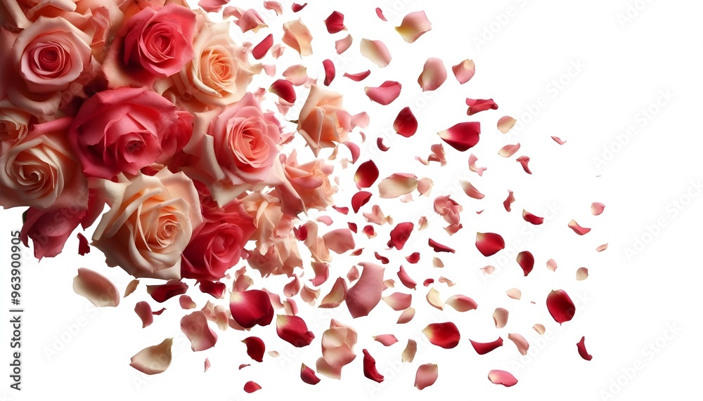 rose petals on white rose petals on white
