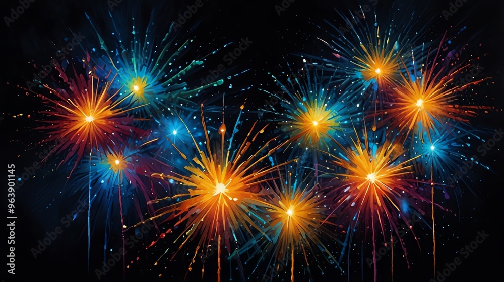 fireworks on black background
