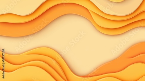 Vibrant yellow and orange curves create a stunning abstract banner, perfect for social media or presentations with a modern touch.