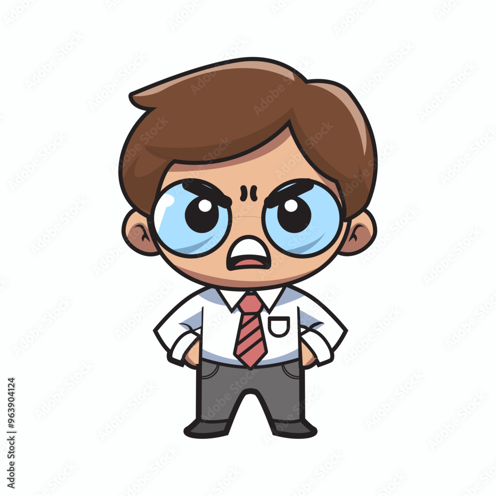 teacher character with angry expression in cartoon style, great for education theme design elements teacher character with angry expression in cartoon style, great for education theme design elements