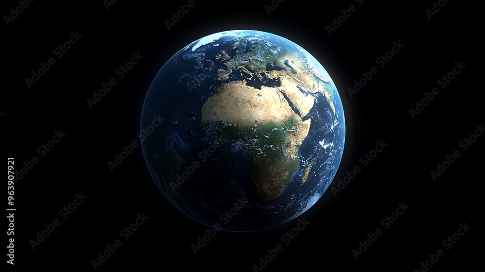 A Stunning View of Earth from Space: A Blue Planet Surrounded by Darkness A Stunning View of Earth from Space: A Blue Planet Surrounded by Darkness