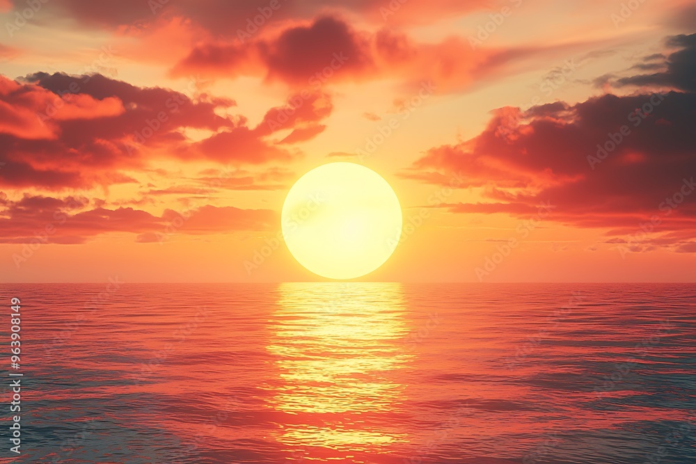 Breathtaking Sunset Over the Serene Ocean Horizon Breathtaking Sunset Over the Serene Ocean Horizon