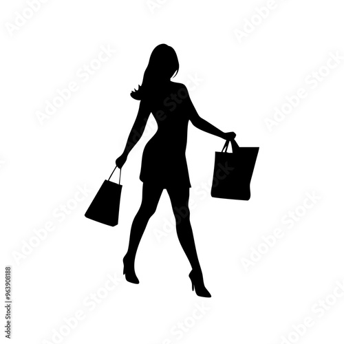 black friday shopping svg vector,silhouette of a woman with shopping bags