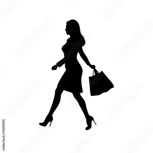 black friday shopping svg vector,silhouette of a woman with shopping bags