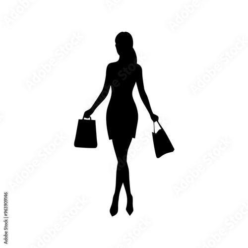 black friday shopping svg vector,silhouette of a woman with shopping bags