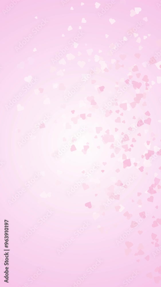 Pink and White Particles of Heart Shape Falling on Pink Wallpaper. Vertical Motion Background Animation Pink and White Particles of Heart Shape Falling on Pink Wallpaper. Vertical Motion Background Animation