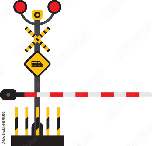 Railway Crossing Signal, Safety Crossing Sign, Cross Warning Sign