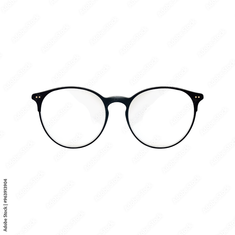 Black Round Eyeglasses Isolated Black Round Eyeglasses Isolated