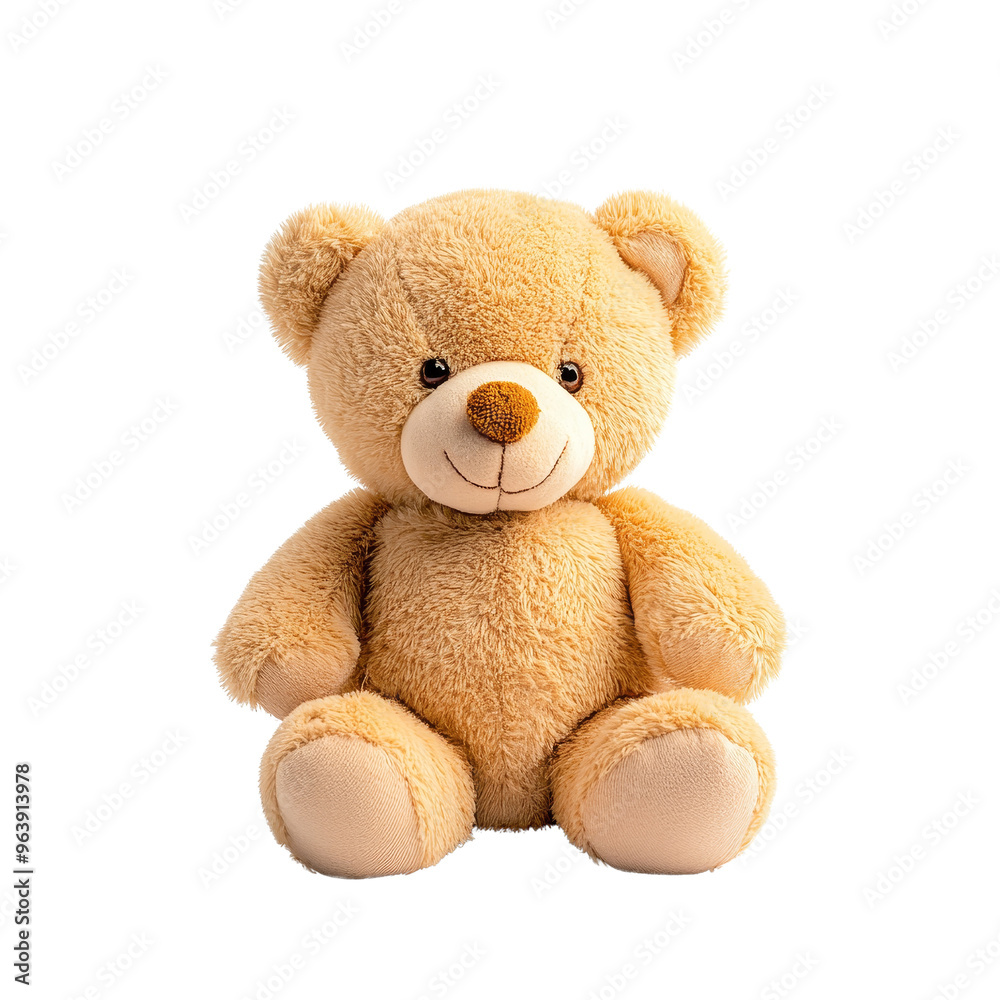 Cute Brown Teddy Bear Plush Toy Sitting Isolated Cute Brown Teddy Bear Plush Toy Sitting Isolated