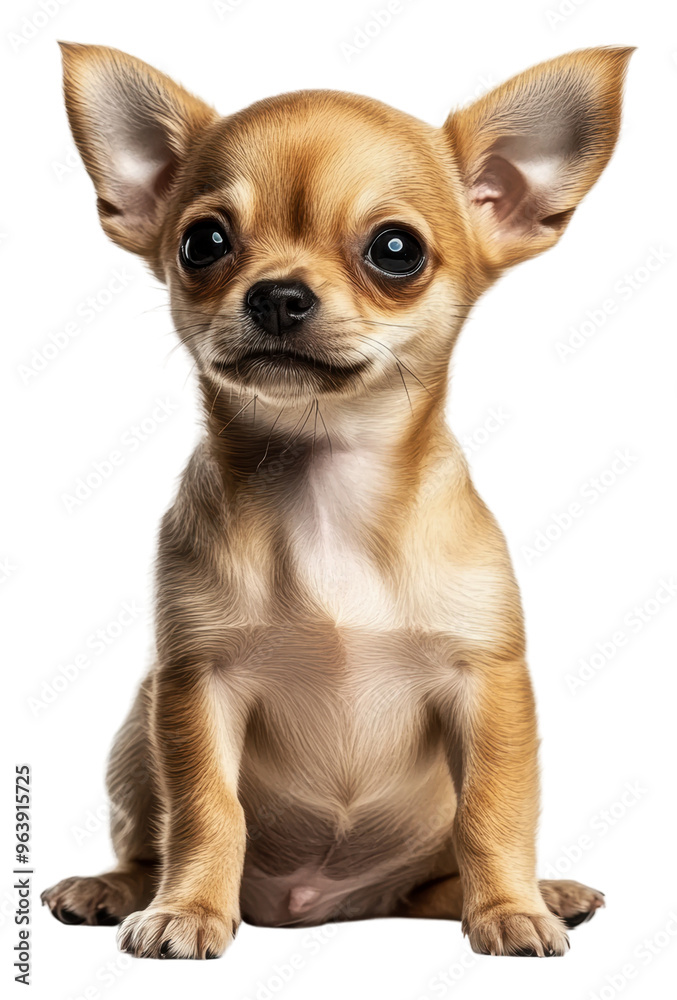 Chihuahua puppy on white background, cut out - stock png. Chihuahua puppy on white background, cut out - stock png.
