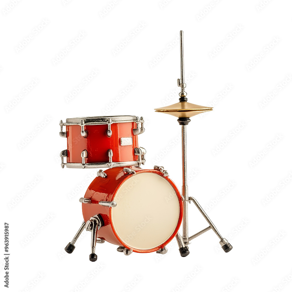 Red Miniature Drum Set Isolated Red Miniature Drum Set Isolated