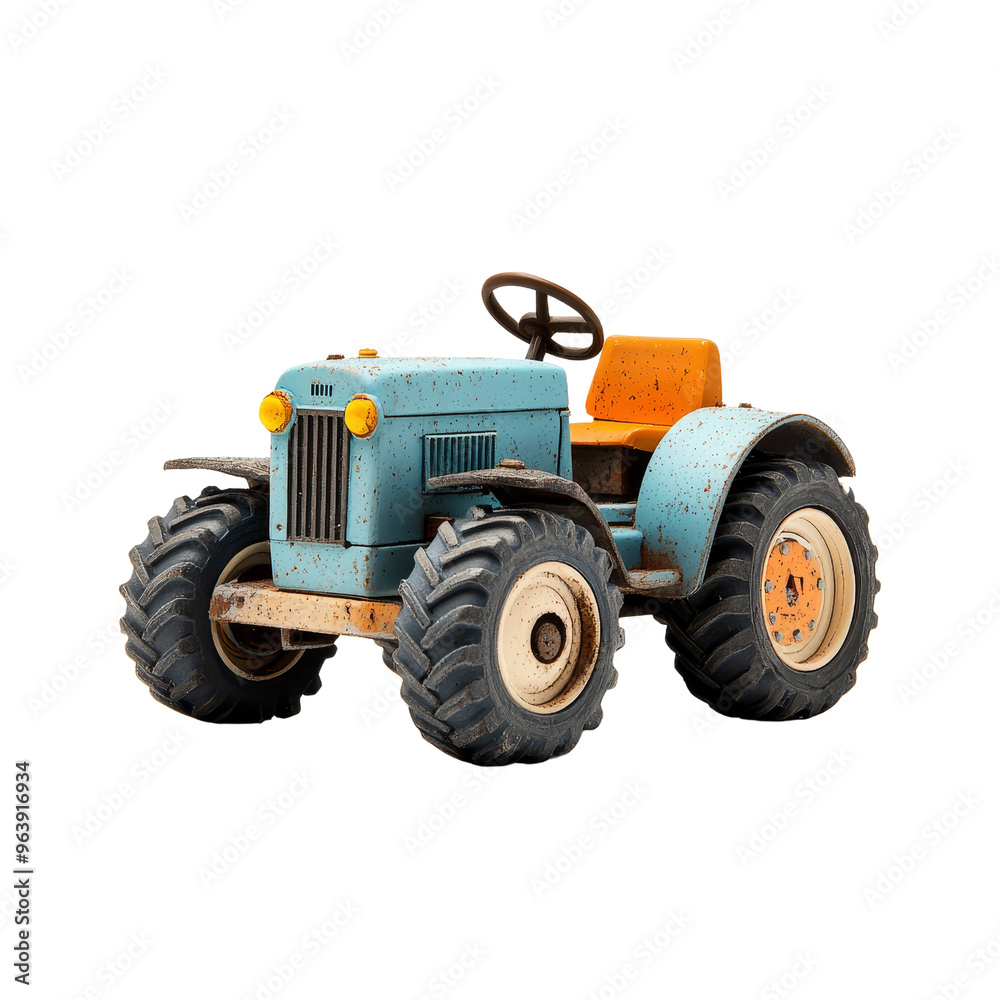 Obraz premium Old Vintage Rusty Blue Tractor