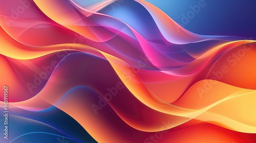Wallpaper Mural Vibrant Abstract Waves in Dynamic Blend of Colors Torontodigital.ca