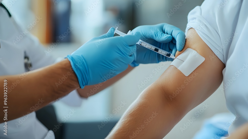 Administering IV: Doctor's hands setting up an intravenous drip, connecting the IV line to a patient's arm.
Administering IV: Doctor's hands setting up an intravenous drip, connecting the IV line to a patient's arm.