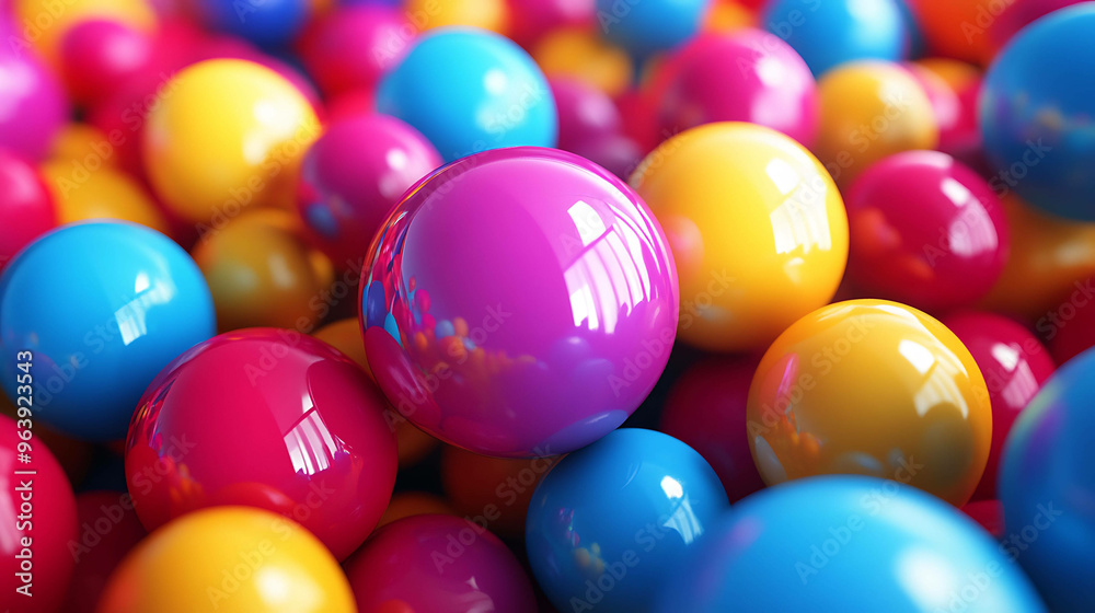 Close up of brightly colored glossy balls. Close up of brightly colored glossy balls.
