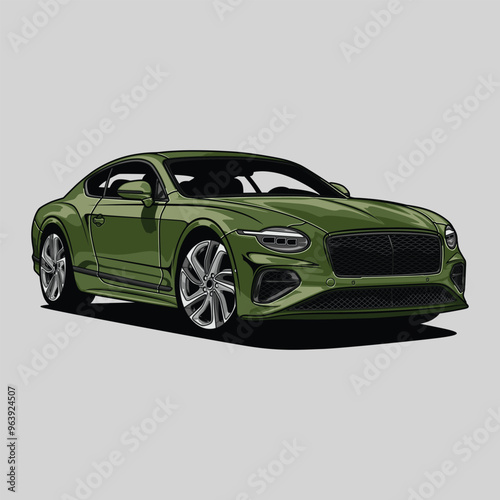 Perspective view car vector illustration for conceptual design