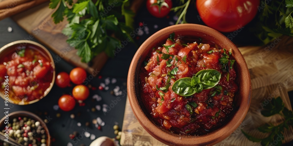 Zesty Tomato Relish with Seasonings and Greens Zesty Tomato Relish with Seasonings and Greens