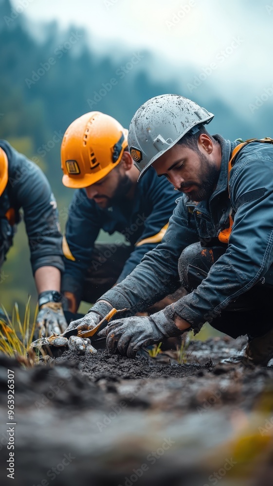 African men in rescue unit uniforms, engaged in a coordinated rescue operation, using specialized tools and working alongside other first responders. African men in rescue unit uniforms, engaged in a coordinated rescue operation, using specialized tools and working alongside other first responders.