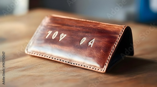 Brown Leather Case with Gold Initials