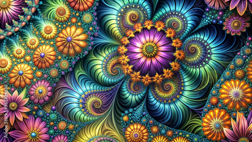 fractals, plants, colors, background, pattern