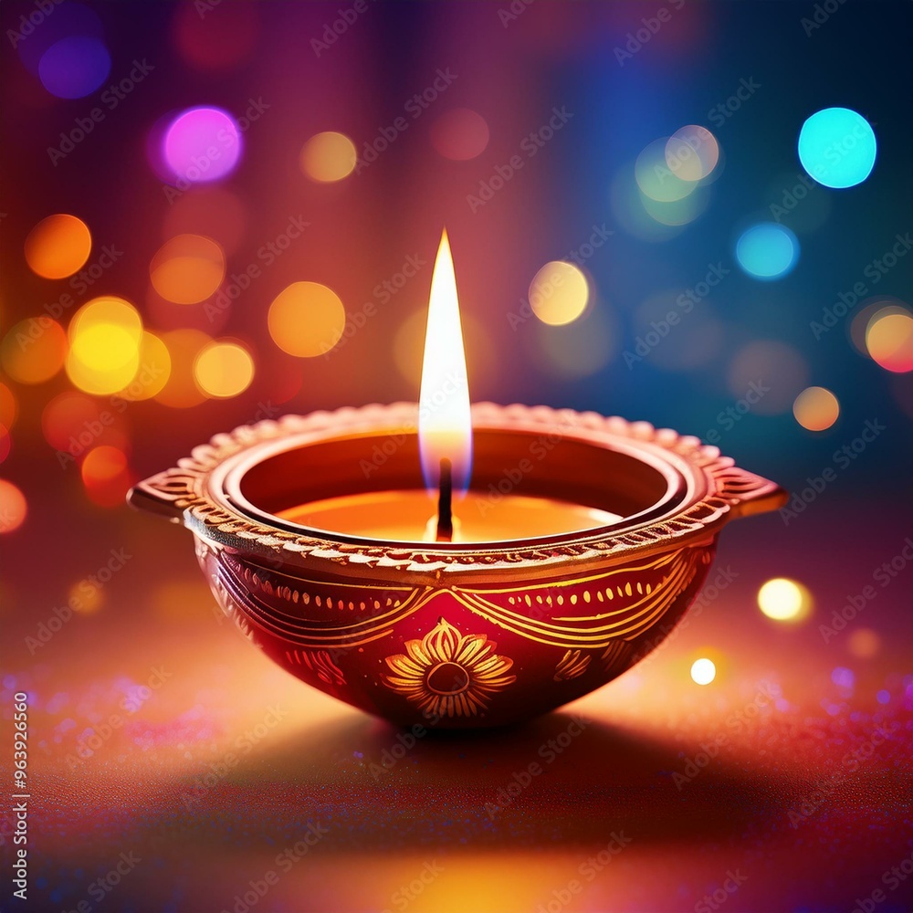 Indian festival happy Diwali oil lamp or diya Indian festival happy Diwali oil lamp or diya