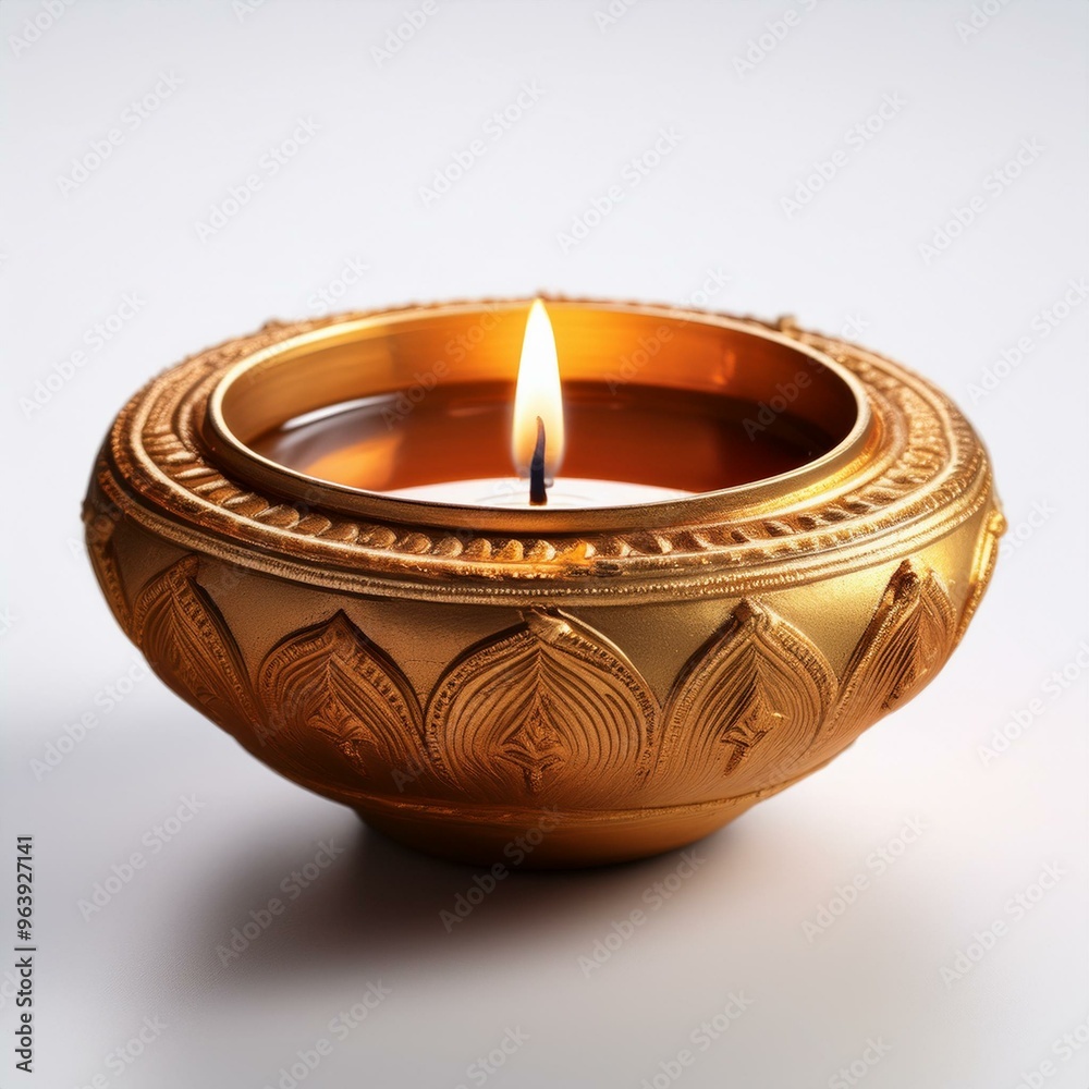 Indian festival happy Diwali oil lamp or diya on white background Indian festival happy Diwali oil lamp or diya on white background