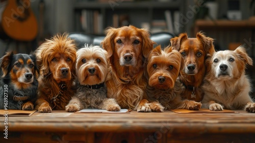 Canine Corporate Takeover: Hilarious Dogs Conduct Serious Business Meeting photo