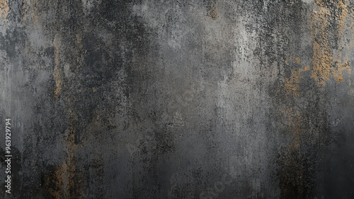 Abstract grunge art design with a dark stucco concrete background, and copy space.