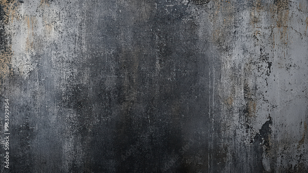 Fototapeta premium Abstract dark grey and orange textured wall background.