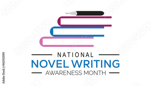 National Novel Writing awareness month is observed every year on November 10. Holydays Awareness concept. background, placard, banner template Vector illustration design.