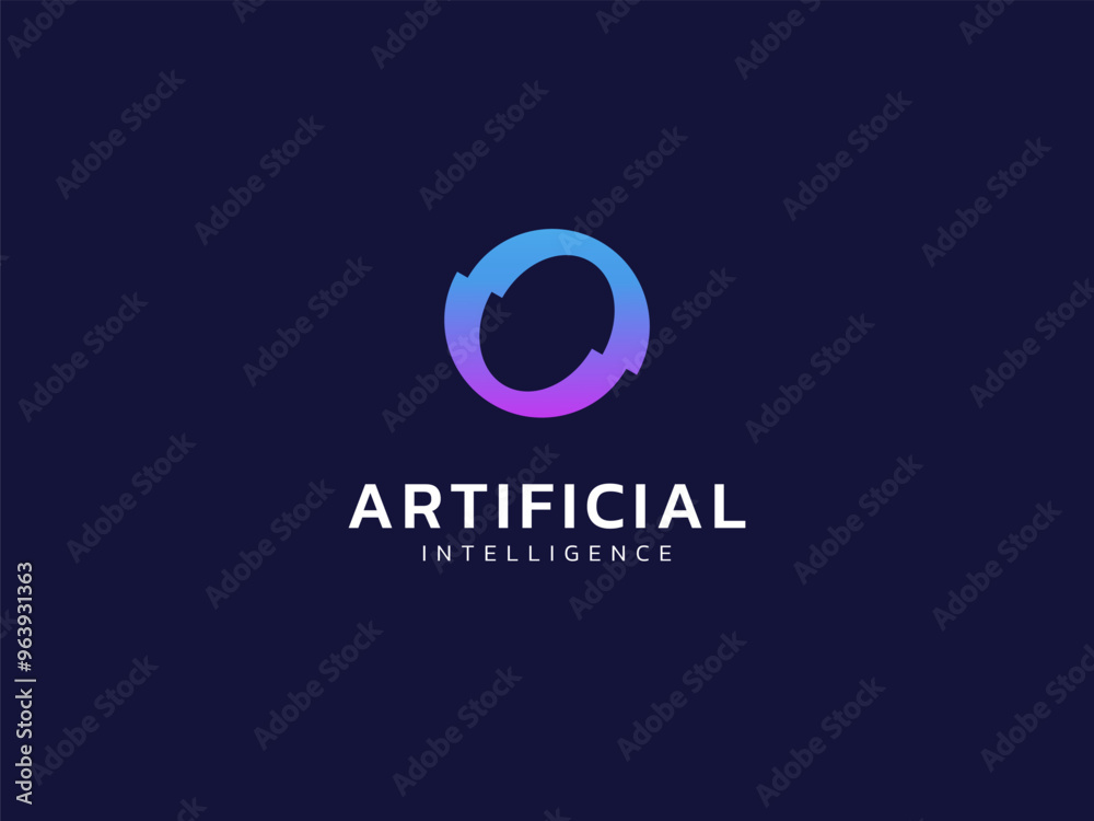Artificial intelligence with letter O abstract Circle Technology Analysis logo vector design concept. AI technology logotype symbol for advance technology, tech company, identity, innovation, ui, web. Artificial intelligence with letter O abstract Circle Technology Analysis logo vector design concept. AI technology logotype symbol for advance technology, tech company, identity, innovation, ui, web.