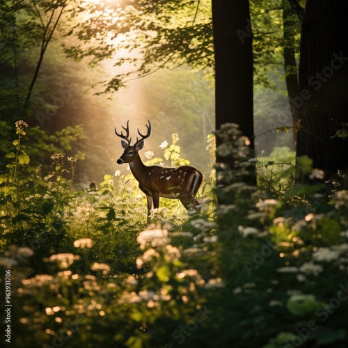 Naklejka deer in the woods