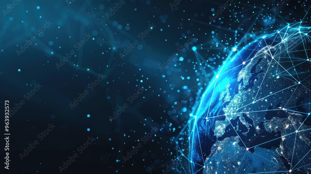 Global Network Connections, Illuminated Earth Global Network Connections, Illuminated Earth