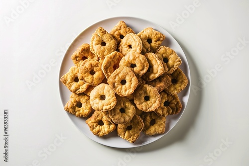 plate of golden fried prawn crackers
