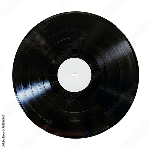 Black Vinyl Record with White Label