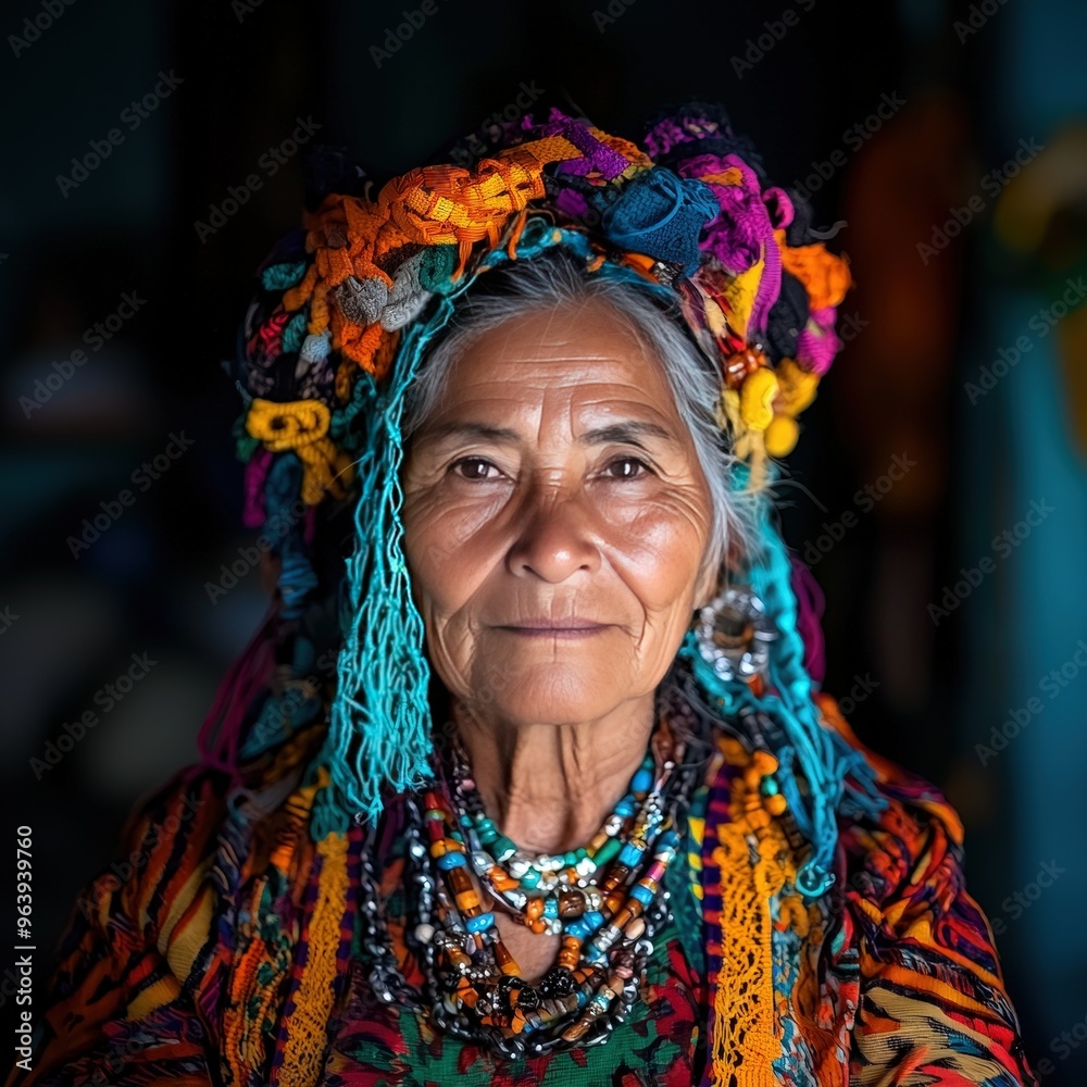 A rural woman with traditional jewelry representing cultural identity A rural woman with traditional jewelry representing cultural identity